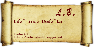 Lőrincz Beáta névjegykártya