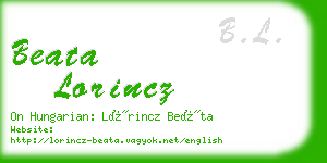 beata lorincz business card